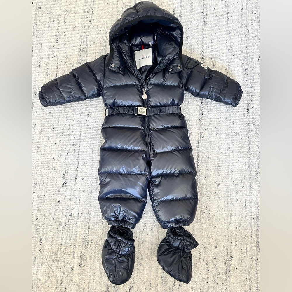 Moncler baby/toddler one piece navy down jacket